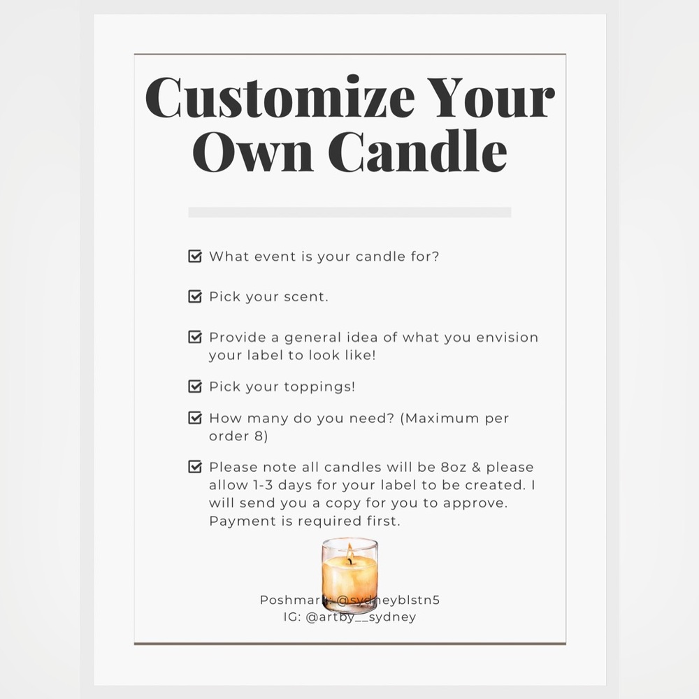 Customize YOUR OWN Candle